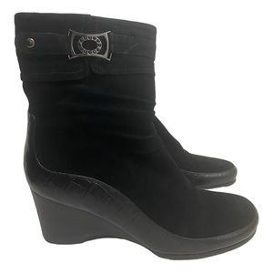 MOLKA Faux Suede Leather 3" Wedge Boots EU39 US 8.5